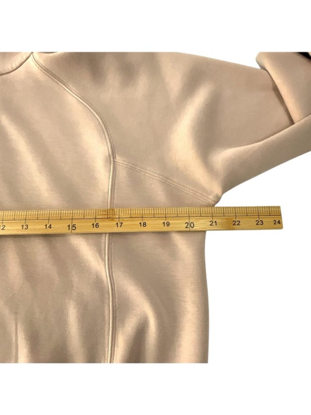 SPANX AirEssentials Half Zip Sweatshirt Womens Small Beige Mock Neck Raglan - Picture 8 of 13